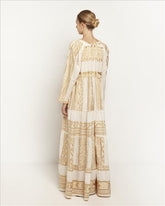 Vestido Longo Kori Clássico Natural/Dourado